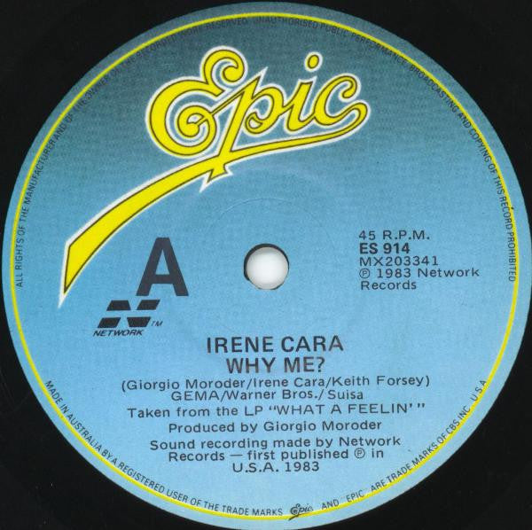 Irene Cara : Why Me? (7", Single)