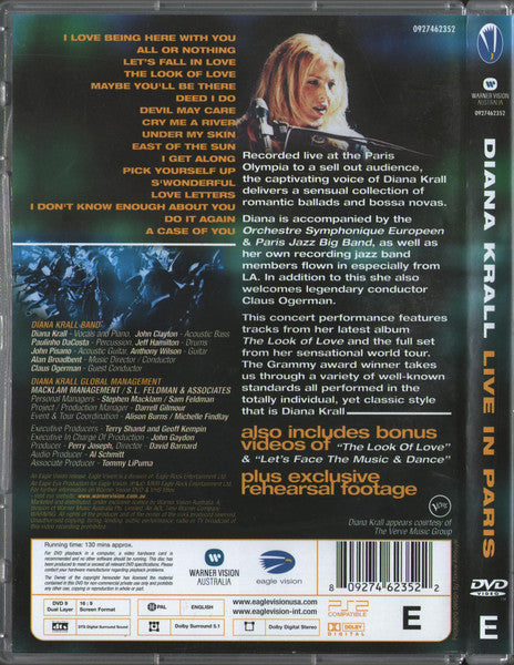 Diana Krall : Live In Paris (DVD-V, Multichannel, PAL)