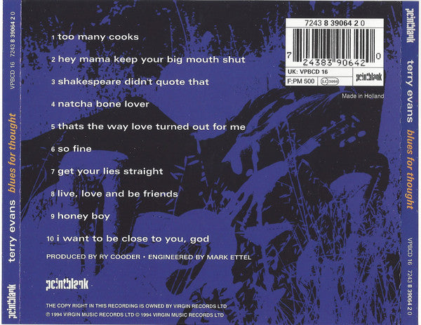 Terry Evans : Blues For Thought (CD, Album)