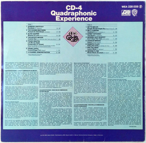 Various : CD-4 Quadraphonic Experience (LP, Comp, Quad)