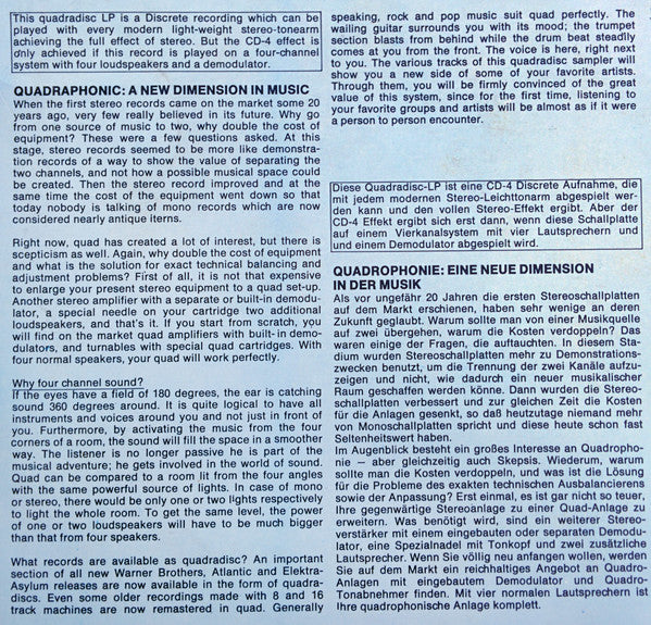 Various : CD-4 Quadraphonic Experience (LP, Comp, Quad)