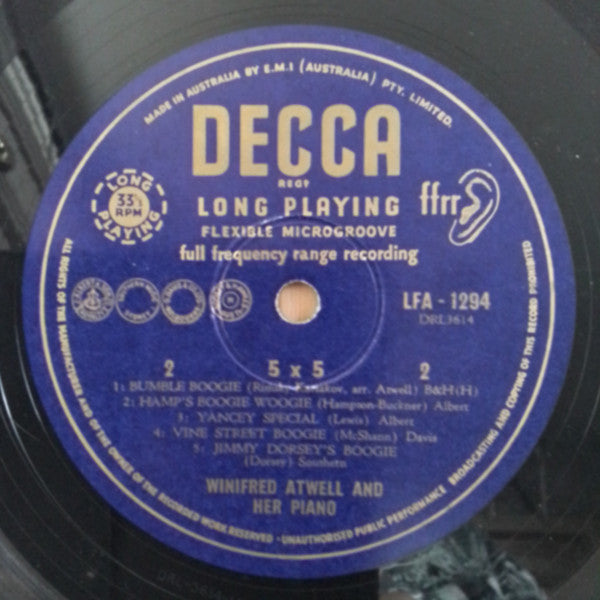 Winifred Atwell : 5 By 5 Five Rags Five Boogies (10")