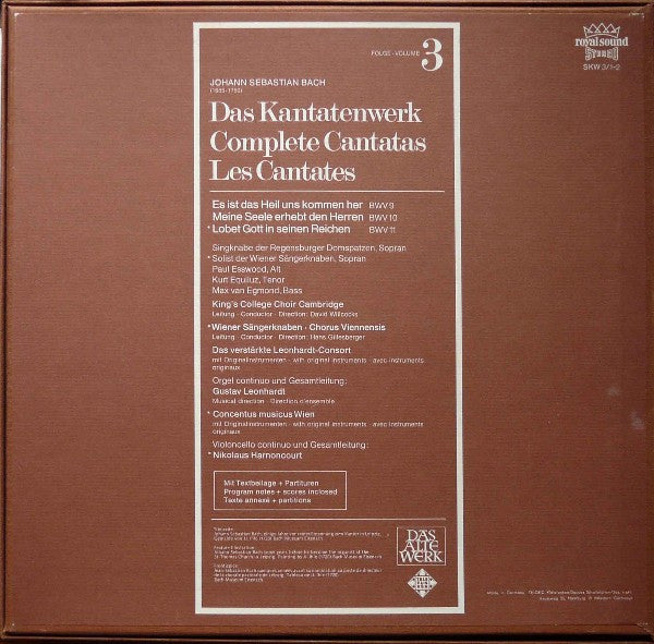 Bach* : Kantatenwerk · Complete Cantatas | BWV 9-11 | 3 (2xLP + Box)