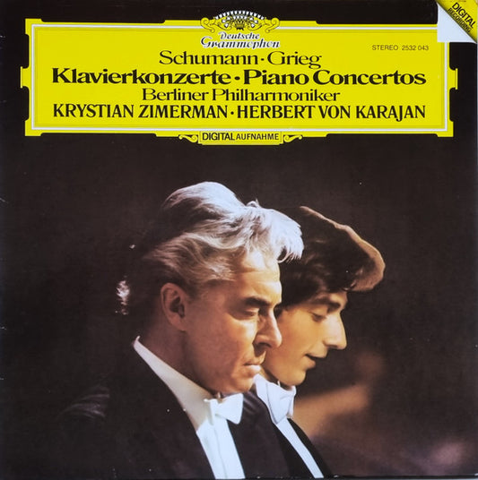 Schumann* / Grieg* – Berliner Philharmoniker, Krystian Zimerman · Herbert Von Karajan : Klavierkonzerte  ·  Piano Concertos (LP, RP)