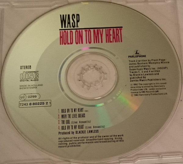 W.A.S.P. : Hold On To My Heart (CD, Single)