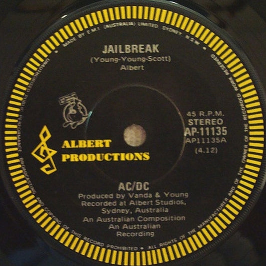 AC/DC : Jailbreak (7", Single, Fir)