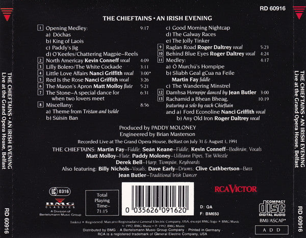 The Chieftains : An Irish Evening (CD, Album)