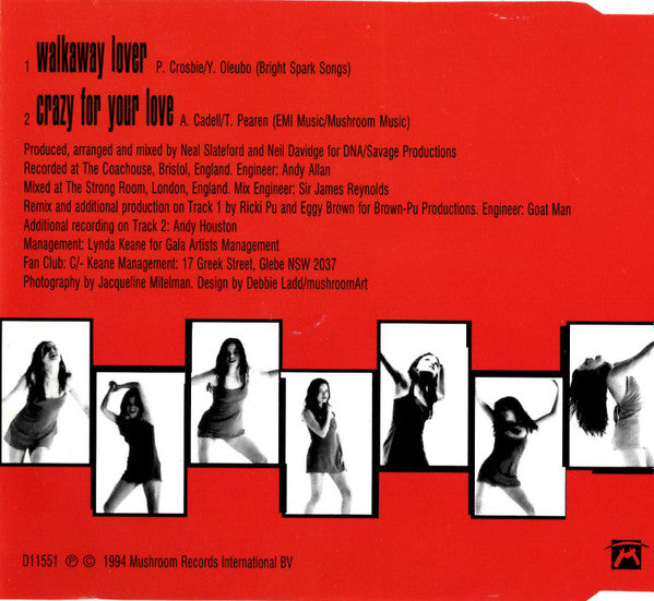 Toni Pearen : Walkaway Lover (CD, Single)