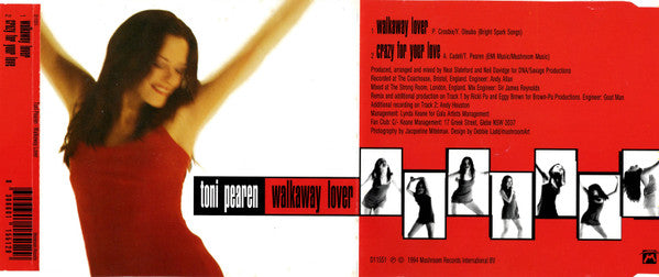 Toni Pearen : Walkaway Lover (CD, Single)