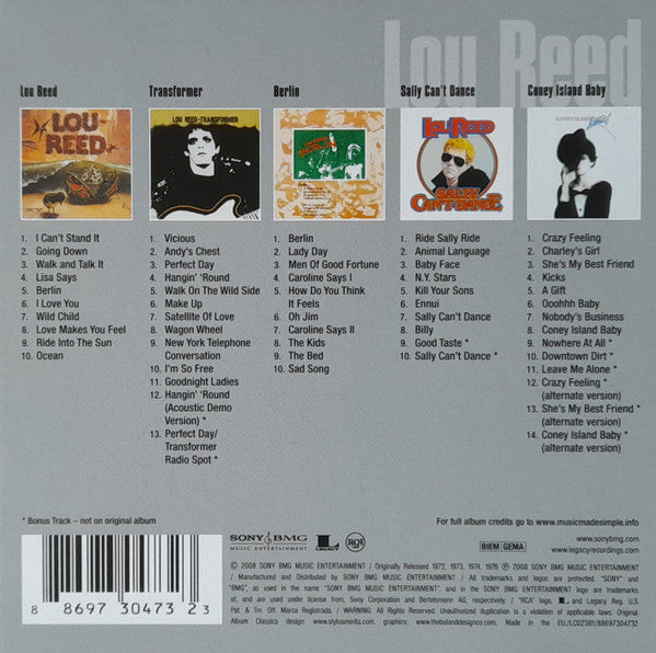 Lou Reed : Original Album Classics (CD, Album, RE, RP + CD, Album, RE, RP + CD, Album,)
