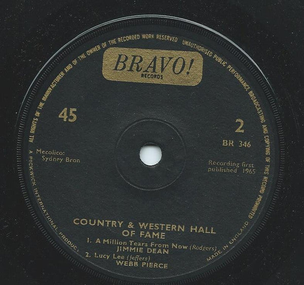 Various : Country & Western Hall Of Fame (7", EP, Bla)