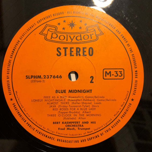 Bert Kaempfert And His Orchestra* : Blue Midnight (The Smooth Sound Of Bert Kaempfert And His Orchestra) (LP, Album)
