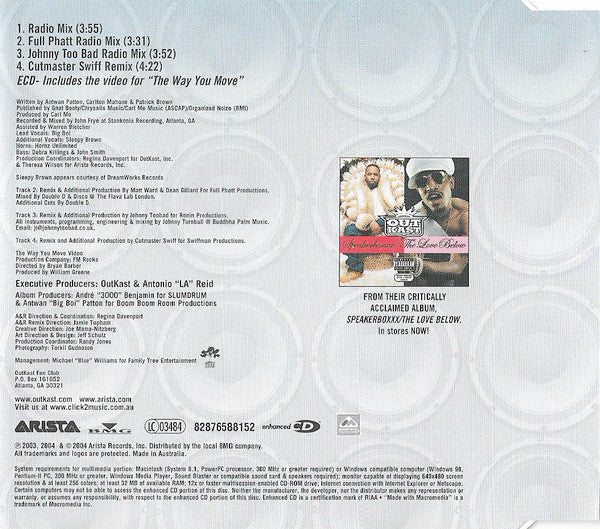 OutKast : The Way You Move (CD, Maxi, Enh)
