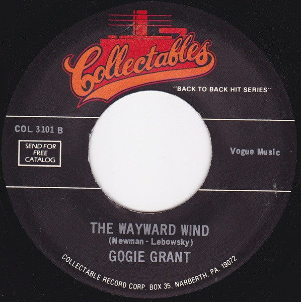Toni Fisher / Gogie Grant* : The Big Hurt / The Wayward Wind (7", RE)
