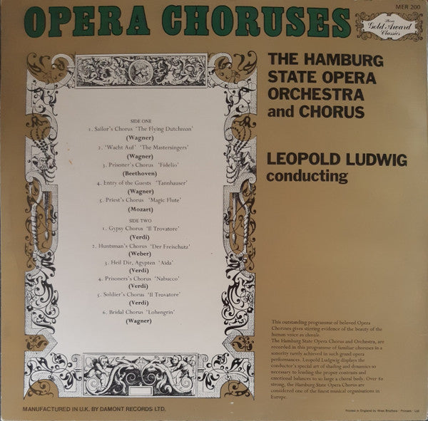 The Hamburg State Opera Orchestra*, The Hamburg State Opera Chorus*, Leopold Ludwig : Favourite Opera Choruses (LP, Album, Yel)