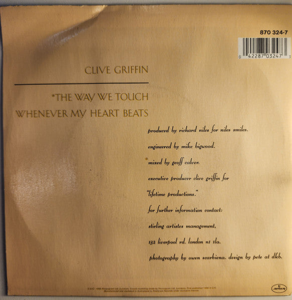 Clive Griffin : The Way We Touch (7", Single)