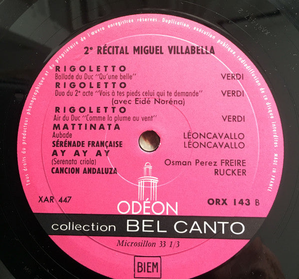 Miguel Villabella : Recital Miguel Villabella - Récital n° 8 (LP)