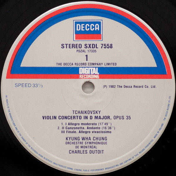 Kyung-Wha Chung, Pyotr Ilyich Tchaikovsky / Felix Mendelssohn-Bartholdy, Charles Dutoit, Orchestre Symphonique de Montréal : Violin Concertos = Violinkonzerte (LP)