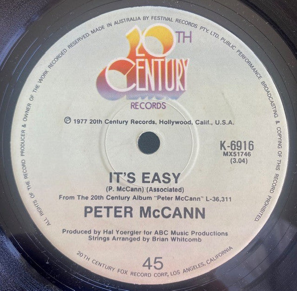 Peter McCann : Save Me Your Love (7", Single)