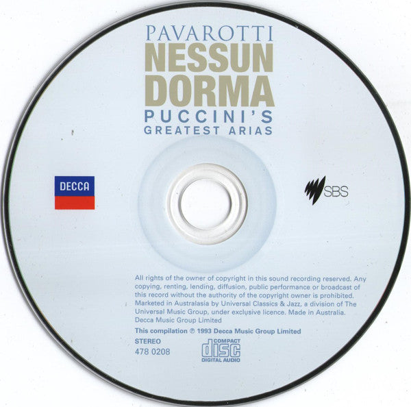 Luciano Pavarotti : Nessun Dorma - Puccini's Greatest Arias (CD, Album, Comp)