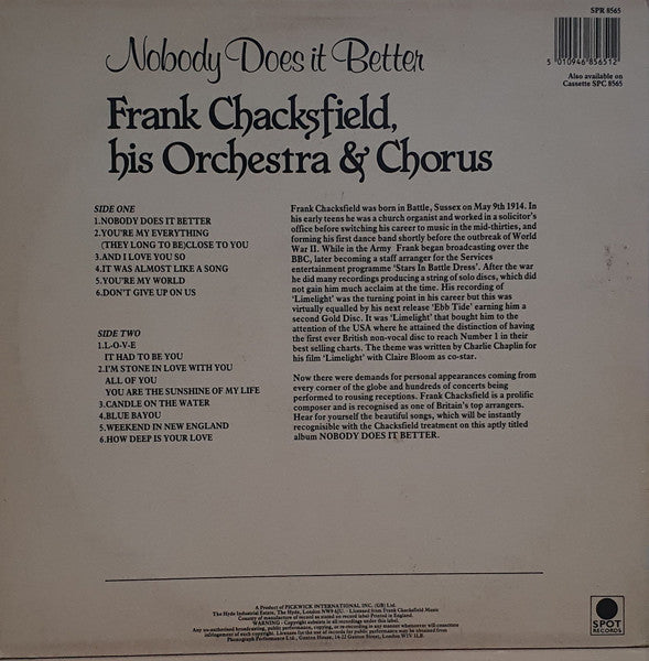 Frank Chacksfield : Nobody Does It Better (LP, Album)