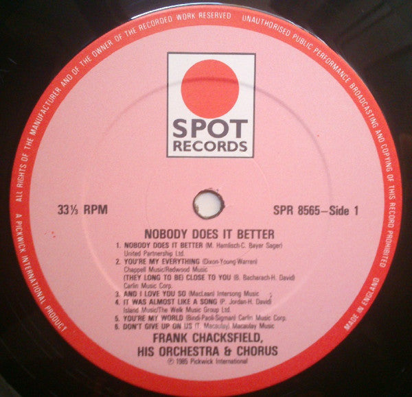 Frank Chacksfield : Nobody Does It Better (LP, Album)