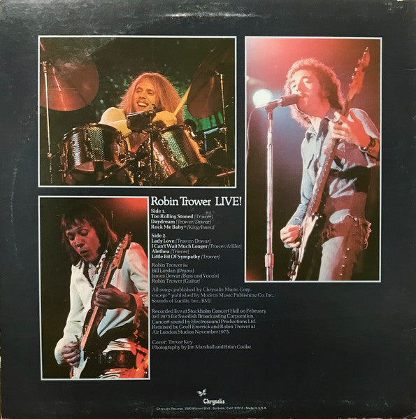 Robin Trower : Robin Trower Live! (LP, Album, Win)