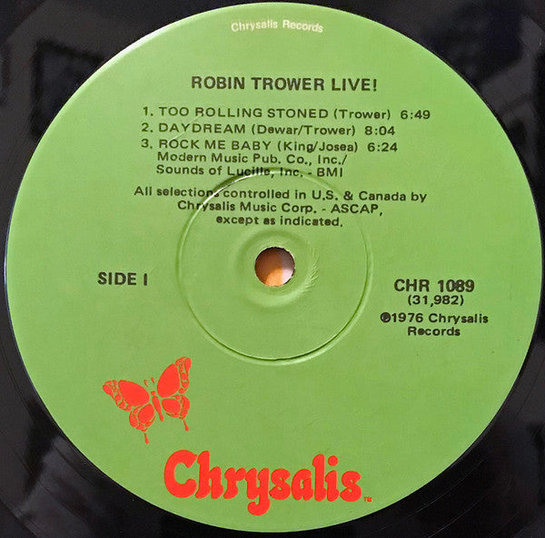 Robin Trower : Robin Trower Live! (LP, Album, Win)