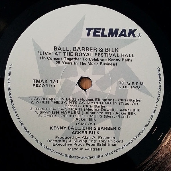 Ball*, Barber* & Bilk* : Live At The Royal Festival Hall (2xLP, Album)