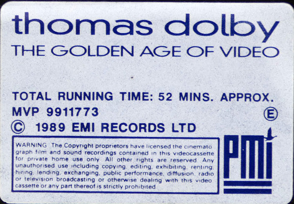 Thomas Dolby : The Golden Age Of Video (VHS, Comp, Mono, PAL)