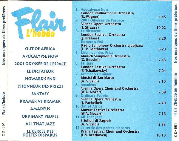 Various : Flair L'Hebdo Au Féminin - Nos Musiques De Films Préférées (CD, Comp)