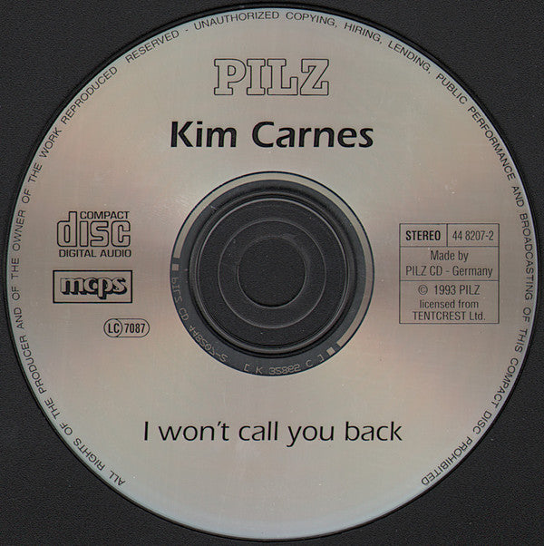 Kim Carnes : I Won't Call You Back (CD, Album)