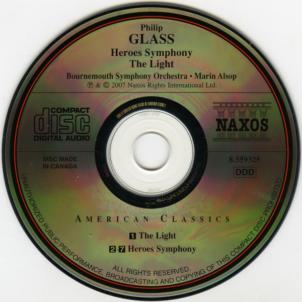 Philip Glass, Bournemouth Symphony Orchestra • Marin Alsop : Heroes Symphony • The Light (CD, Album)