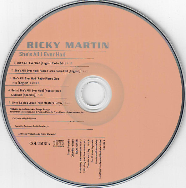Ricky Martin : She's All I Ever Had (CD, Maxi)