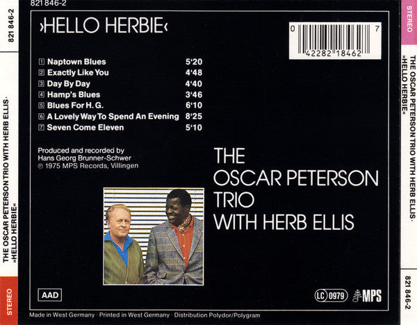 The Oscar Peterson Trio With Herb Ellis : Hello Herbie (CD, Album, RE)