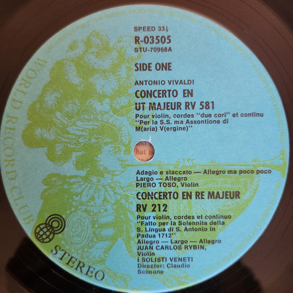 Antonio Vivaldi : Four Solemn Concertos For Violins (LP, Album, Club)