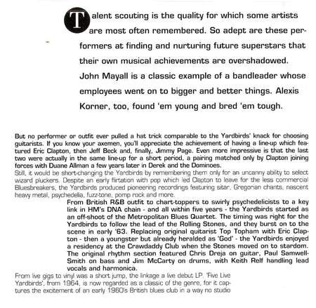 The Yardbirds Featuring Eric Clapton, Jeff Beck & Jimmy Page : The Very Best Of The Yardbirds (CD, Comp)