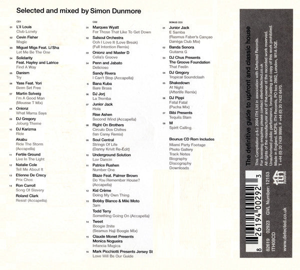 Simon Dunmore : Defected In The House - Eivissa '04 (2xCD, Mixed + CD, Comp, Enh)