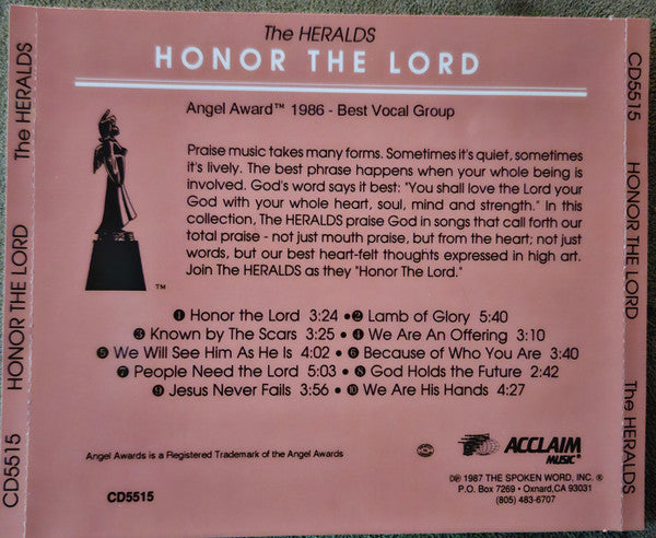 The Heralds (3) : Honor The Lord (CD)