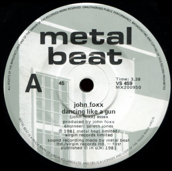 John Foxx : Dancing Like A Gun (7")