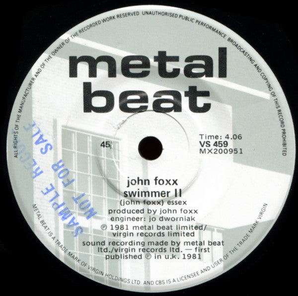 John Foxx : Dancing Like A Gun (7")