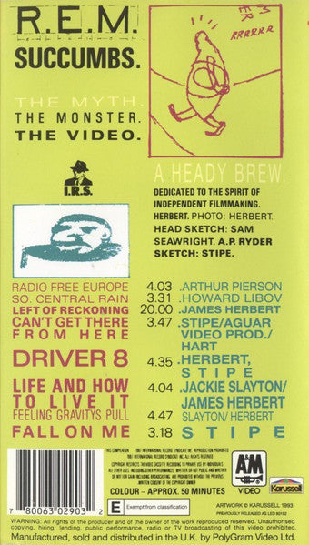 R.E.M. : Succumbs (VHS, RE, PAL)