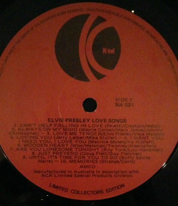 Elvis Presley : Elvis Love Songs (LP, Comp, Ltd)
