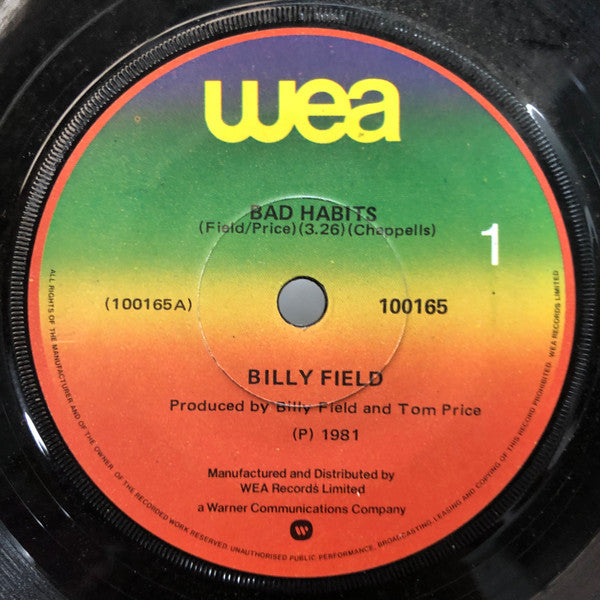 Billy Field : Bad Habits (7", Single)