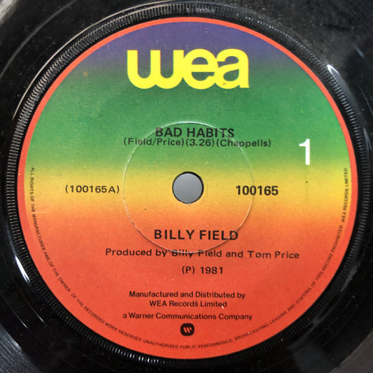 Billy Field : Bad Habits (7", Single)