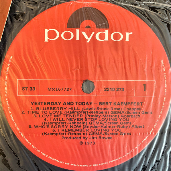 Bert Kaempfert & His Orchestra : Yesterday And Today (LP)