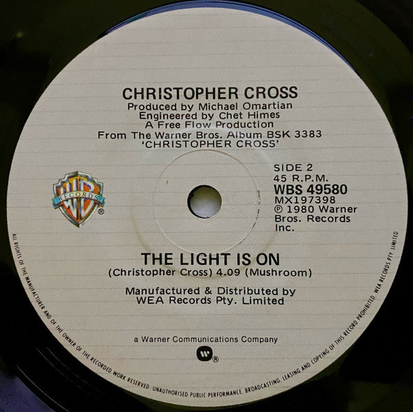 Christopher Cross : Never Be The Same (7", Single)