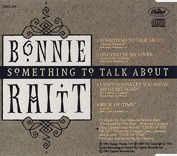 Bonnie Raitt : Something To Talk About (CD, Single)