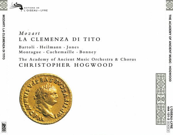 Wolfgang Amadeus Mozart – Cecilia Bartoli · Uwe Heilmann · Della Jones · Diana Montague · Gilles Cachemaille · Barbara Bonney · The Academy Of Ancient Music & The Academy Of Ancient Music Chorus · Christopher Hogwood : La Clemenza Di Tito (2xCD, Album + Box, Sli)