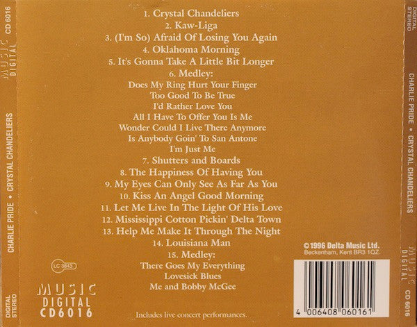 Charley Pride : Crystal Chandeliers (CD, Comp)
